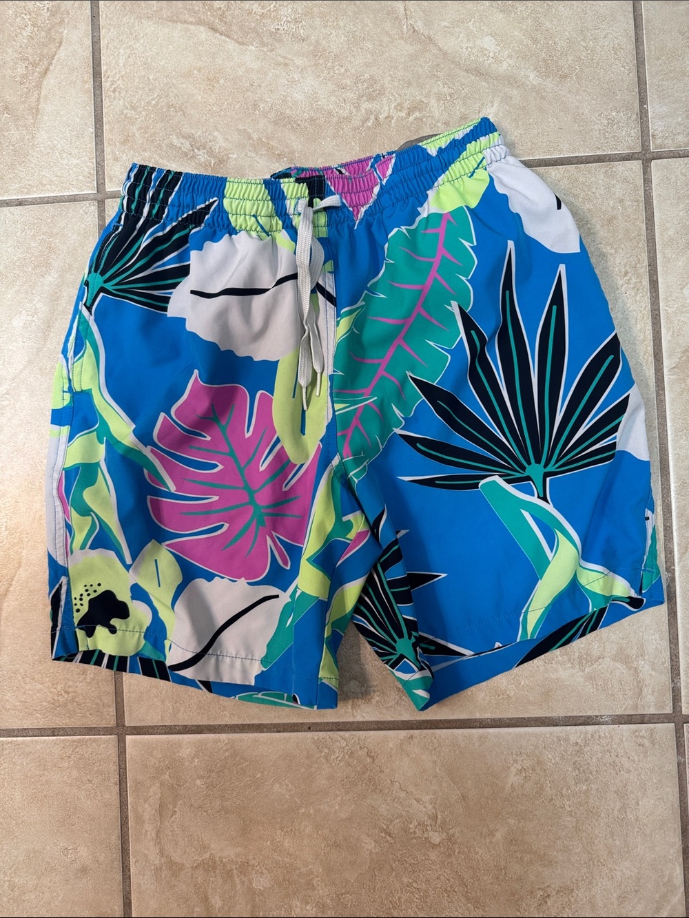 Men's Blue  ChubbiesTropical Print Swim Trunks  Sz. Small